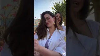 رقص بسمة بوسيل مع روان مغنية اغنية اديوس         وظهور شئ غريب   دندنها