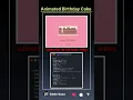 Birt ay cake animation using HTML and css web development code buzz