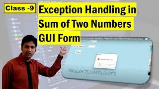 Python GUI 9 Exception Handling in Program for Sum of Two Numbers using tkinter