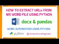 How To Extract The URL In Hyperlinks from a DOCX File Using Python Extract Links From Word Python