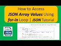 How to Access JSON Array Values Using for-in Loop JSON Tutorial
