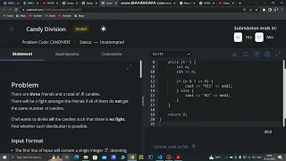 Candy Division Codechef div 4 Candy division solution