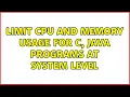 Limit CPU and Memory usage for C Java programs at system level