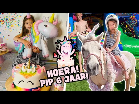 Download MP3 VERJAARDAG PIP 6 JAAR MEGA UNICORN THEMA !!- De Bakkertjes #724