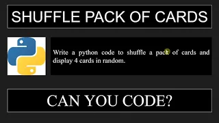 Python Code to Shuffle Pack of Cards Python Basics CodeToLearn