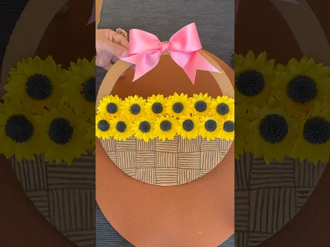 Sun Flower Basket Wall Decor 🌻 #shorts  #diy #paperwallcraft  #craftideas #flowers #wallhanging