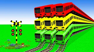 【踏切アニメ】あぶない電車 TRAIN 2026 Climping Pynamid | Railroad Crossing Animation #train #1million