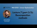 MS-E2121 - Linear Optimization
