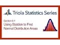 Statdisk Section 6-1 Using Statdisk to Find a Normal Distribution Area