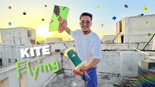 *KITE FIGHTING ROOFTOP* 7 Patang Kaat Di Green Manjhe Se #kiteflying