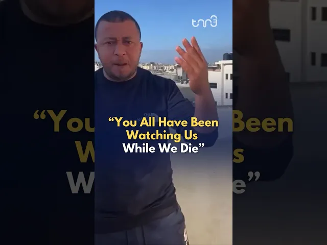 ⁣A Palestinian man expresses his anger and outrage towards the Muslim world, blaming them. #news