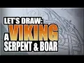 Let s Draw A Viking Serpent Boar - REAL TIME