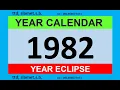 1982 calendar map of solar and lunar eclipses in the world