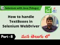 P8 - How to handle Textboxes in Selenium WebDriver Selenium Java