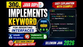 300 Using implements keyword in Java for inheriting interfaces Selenium Java 2026