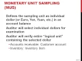 Monetary Unit Sampling MUS in Auditing