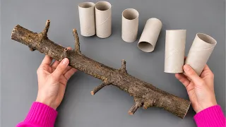 Incredible DIY Trick with Tree Branch and Toilet Paper Rolls!