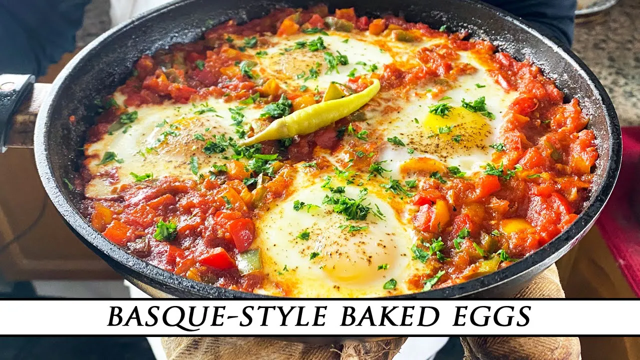 Basque-Style Baked Eggs Recipe   The Spanish take on Shakshuka