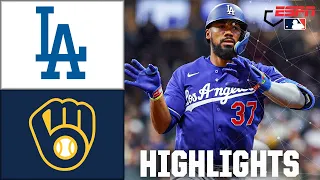 Los Angeles Dodgers vs Milwaukee Brewers Full Game Highlights ESPN MLB