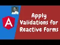 81 Apply Validations for Reactive Forms and also show messages in the HTML Template - Angular