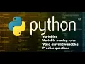 is variable rules for declaring variable and invalid variables in Python