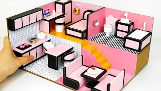 DIY Miniature Cardboard House 47 BLACK PINK 