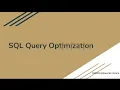 SQL Query Optimization