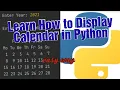 Python Program to Display Calendar
