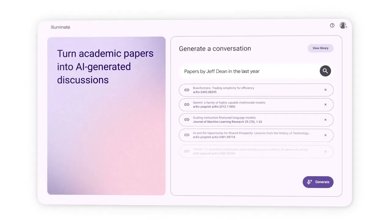 A video demonstrating how illuminate let's you search for academic papers by author and ask follow up questions about them.