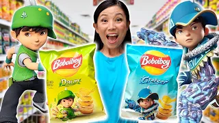 BORONG CHIKI BOBOIBOY DI MINIMARKET ! BOBOIBOY HALILINTAR & GLETSER