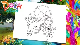 Coloring Dora the expolorer Boots Magic Mirror Coloring pages Coloring book