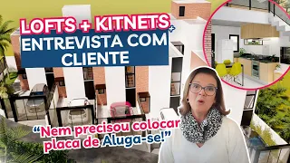 TOUR por loft 35m² | TODOS lofts e kitnets ALUGADOS durante a obra | Kitnet cama elevada 26m²