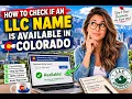 How to check if an LLC name is available in Colorado