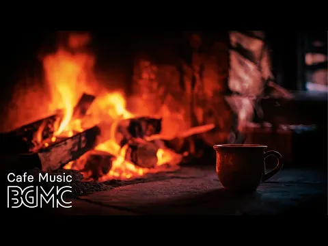 4K Cozy Fireplace Glow ☕️ Slow Bossa Nova | Warm Cafe Music for Work, Study & Relax