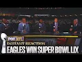 Rob Gronkowski Michael Strahan NFL on FOX crew react to Eagles dominant 40-22 win over Chiefs