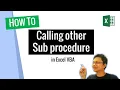 Excel vba - Calling Other Sub procedure