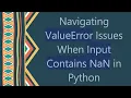 Navigating ValueError Issues When Input Contains NaN in Python
