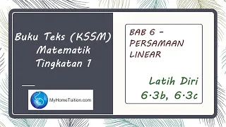 Download Matematik Tingkatan 1 KSSM Bab 6 - Latih Diri 6.3b | Latih Diri 6.3c | Persamaan Linear MP3