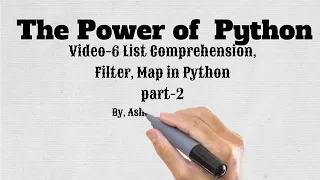 12 Datastructure List Comprehension Filter Map functions in Python Python for beginners