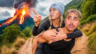 running for our lives from an erupting volcano 