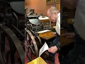 Press run to print Howard powered posters with our 10x15 Chandler Price Gordon-style jobbing press