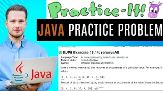 Java Practice It Exercise 16 14 removeAll LinkedList instance methods