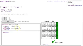 Codingbat - has23 Java