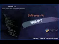 Python Numpy Tutorial for Beginner Machine Learning Training Indian Cyber Security Solutions