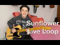 Sunflower - Post Malone and Swae Lee Live Loop Guitar Cover 12 year old