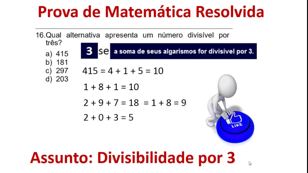 Divisibilidade por 3 COMCAP IESES Gari Q16 2017 Matemática Resolvida Passo a Passo