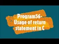 Program56-Usage of return statement in C