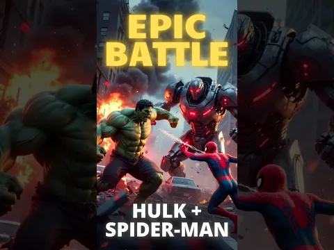 Hulk vs Spider-Man 😱 | Robot Attack! #shorts