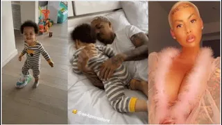 Viral Amber Rose Shared A Adorable Of Son Slash Electric Playing With Daddy