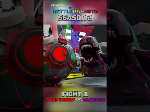 BATTLEPACBOTS SEASON 2 | FIGHT 1: CHAIN CHOMP VS BAKEMON #shorts